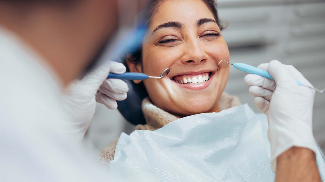 Woman at dentist